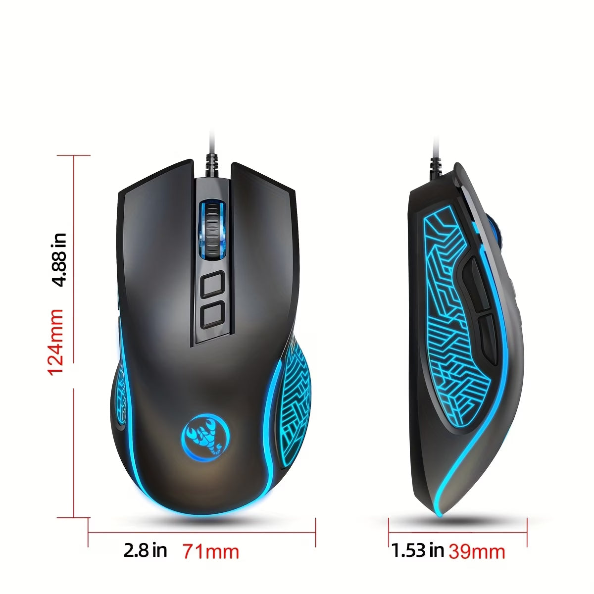 Black RGB Wired Mouse
