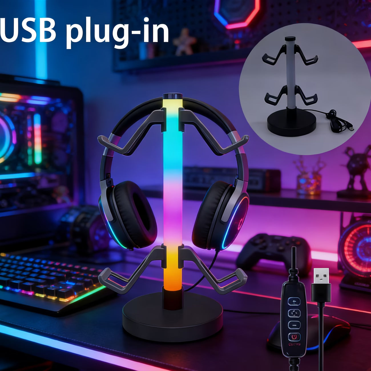 RGB Headset/Controller Stand