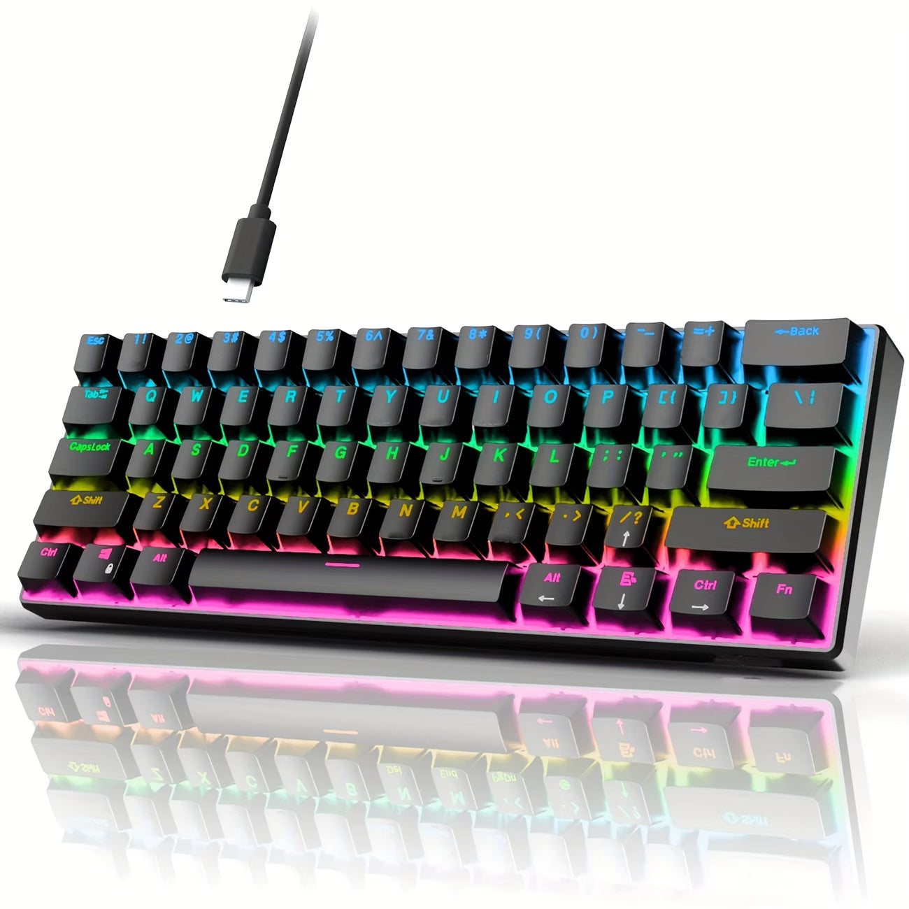 Pure Black LED Gaming Keyboard (Wired)