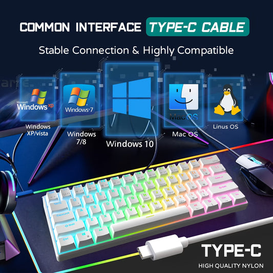 Pure White RGB Gaming Keyboard (Wired)